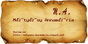 Mátyásy Annamária névjegykártya